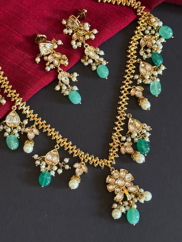 Elara Kundan Drop Necklace Set