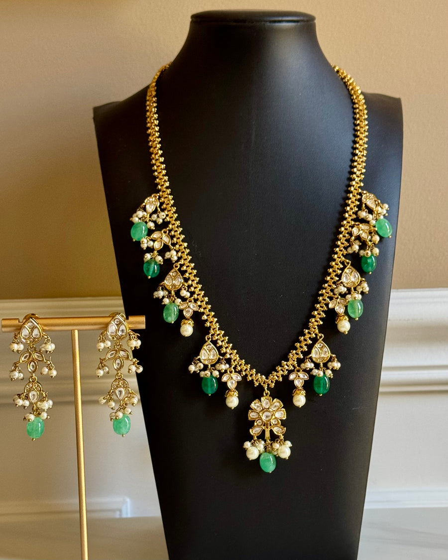 Elara Kundan Drop Necklace Set