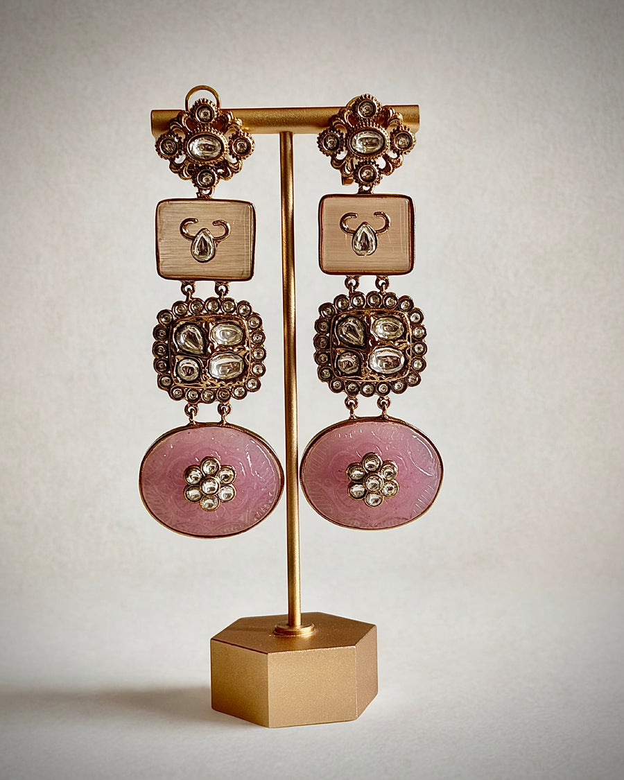 Elara Blush Kundan Pair