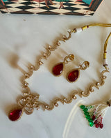Aria Crimson Drop Necklace Set